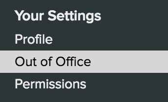 Out of office Settings