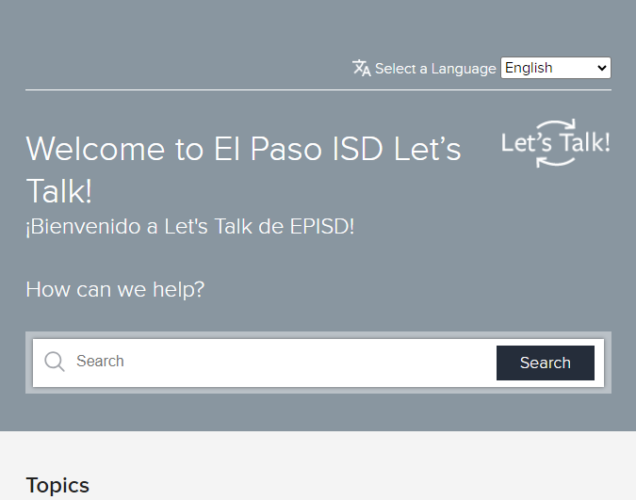 El Paso ISD's Let's Talk!