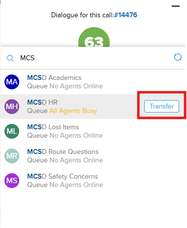 screenshot transfer call button