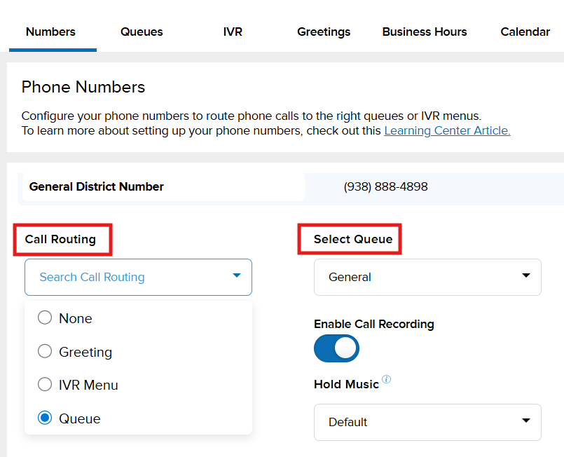 Onflo Call Center Features: Advanced Routing Settings 4 Screenshot 2025 12 09 120142
