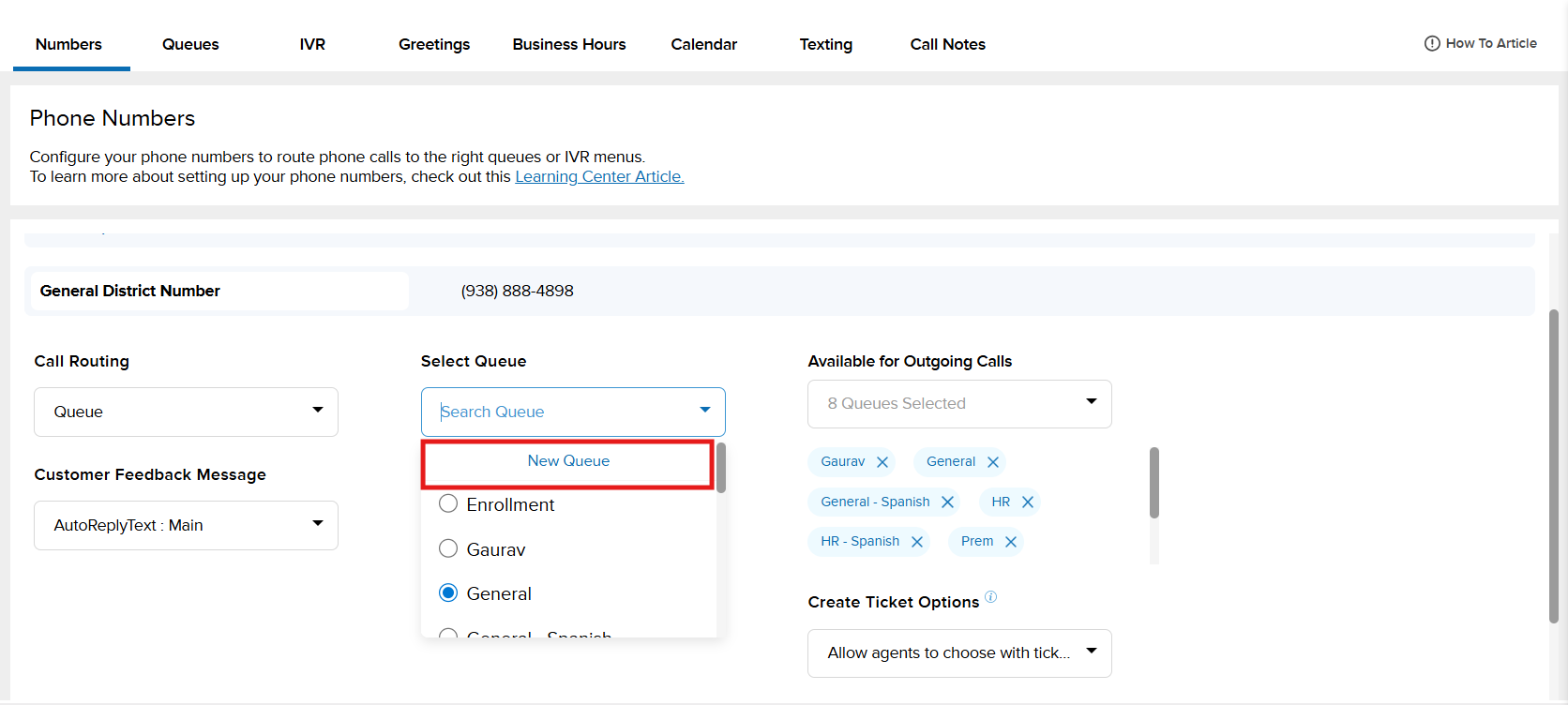 Onflo Call Center Features: Advanced Routing Settings 1 Screenshot 2025 12 09 144510